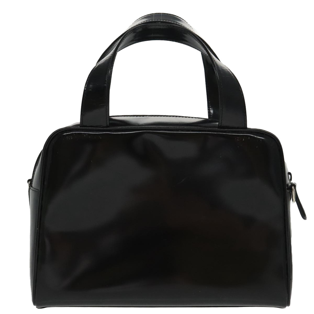 GUCCI Hand Bag Enamel 2way Black Silver 000 2058 0505 5 Auth ep6209 - Picture 2 of 16